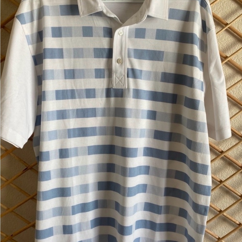 Linksoul Men's Polo in Blue and White Stripes